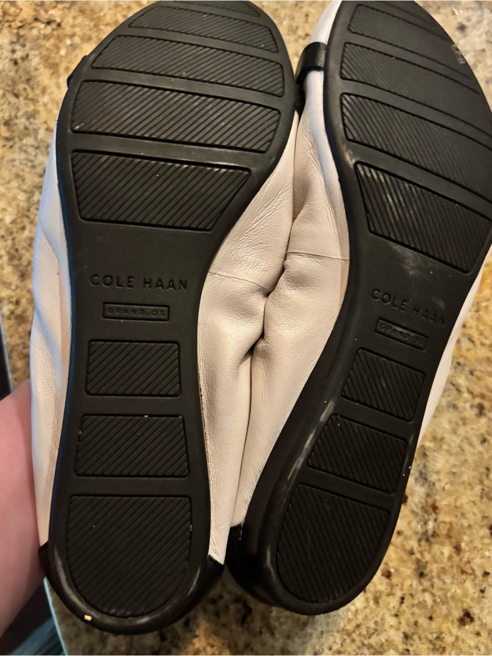 Cole Haan Tova Bow Ballet Flats Ivory Black Leather 8.5 - Picture 6 of 11